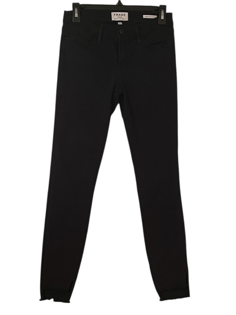 Frame Women's Black Le Skinny de Jeanne Ankle Crop Frayed Skinny Jeans Size 26‎